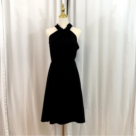 Banana Republic Black Linen Blend Knee Length Dress NWT LP - Picture 10 of 14